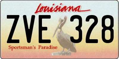 LA license plate ZVE328