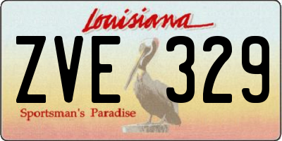LA license plate ZVE329