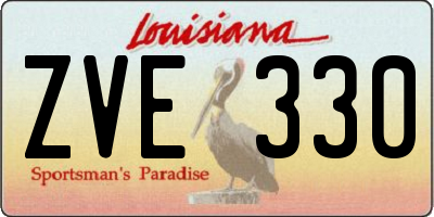 LA license plate ZVE330