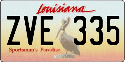 LA license plate ZVE335