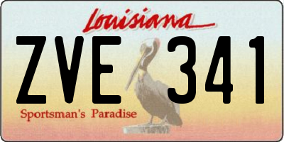 LA license plate ZVE341