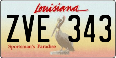 LA license plate ZVE343