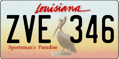 LA license plate ZVE346