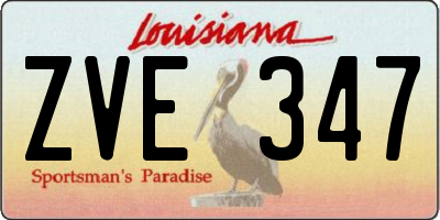 LA license plate ZVE347