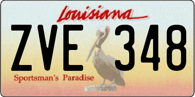 LA license plate ZVE348