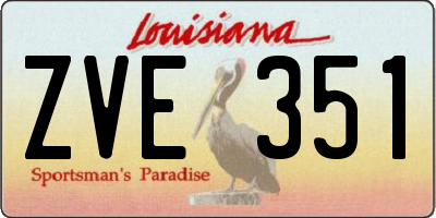 LA license plate ZVE351