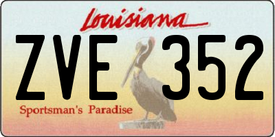 LA license plate ZVE352