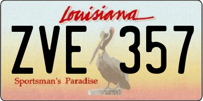 LA license plate ZVE357