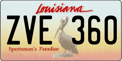 LA license plate ZVE360