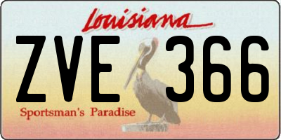 LA license plate ZVE366