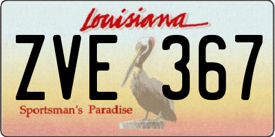 LA license plate ZVE367