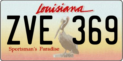 LA license plate ZVE369