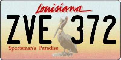 LA license plate ZVE372