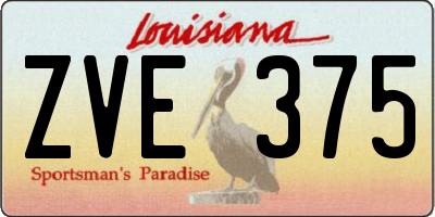 LA license plate ZVE375