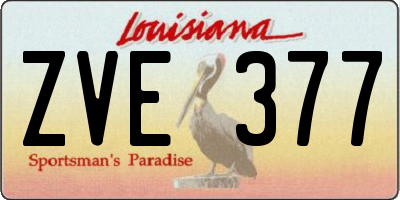 LA license plate ZVE377