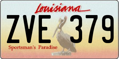 LA license plate ZVE379