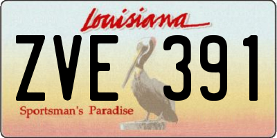 LA license plate ZVE391