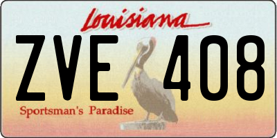 LA license plate ZVE408