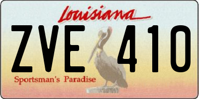 LA license plate ZVE410