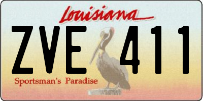 LA license plate ZVE411