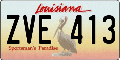 LA license plate ZVE413