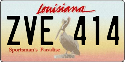 LA license plate ZVE414