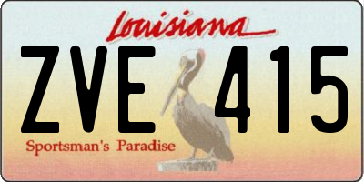 LA license plate ZVE415