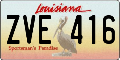 LA license plate ZVE416