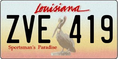 LA license plate ZVE419