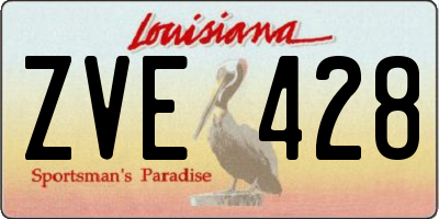 LA license plate ZVE428