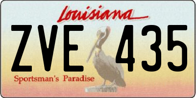 LA license plate ZVE435