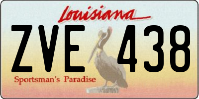 LA license plate ZVE438