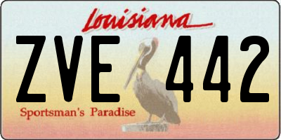 LA license plate ZVE442