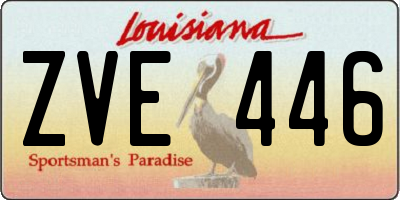 LA license plate ZVE446