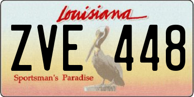 LA license plate ZVE448