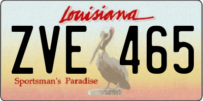 LA license plate ZVE465