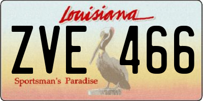 LA license plate ZVE466