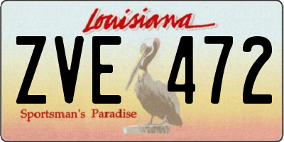 LA license plate ZVE472