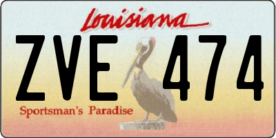 LA license plate ZVE474