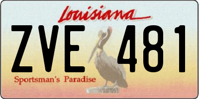 LA license plate ZVE481