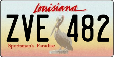 LA license plate ZVE482