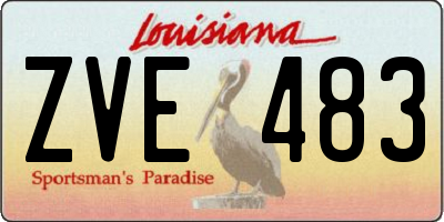 LA license plate ZVE483