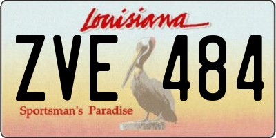 LA license plate ZVE484
