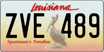 LA license plate ZVE489