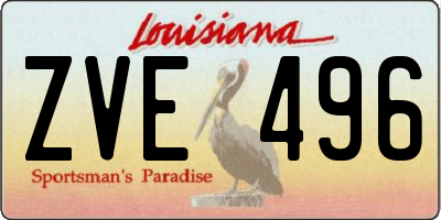 LA license plate ZVE496