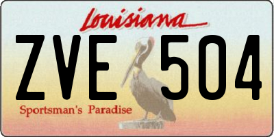 LA license plate ZVE504