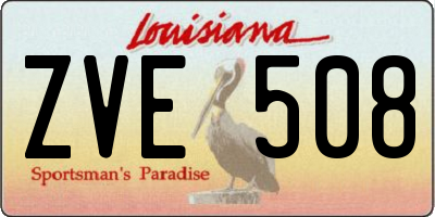 LA license plate ZVE508