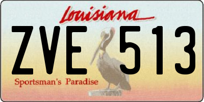 LA license plate ZVE513