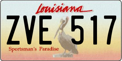 LA license plate ZVE517