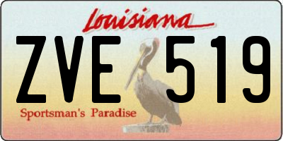 LA license plate ZVE519